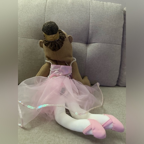 Melissa & Doug Plush Tina Prima Ballerina Puppet Toy Brown, White and Pink - Picture 5 of 6
